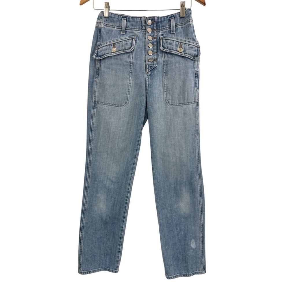 Veronica Beard Light Blue Straight-Leg Jeans - Picture 2 of 13